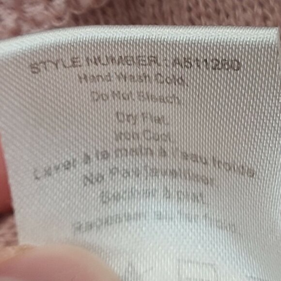 One September Sweater Top Womens Medium Mauve Pink Lace Pleated Long Sleeve - Picture 6 of 12